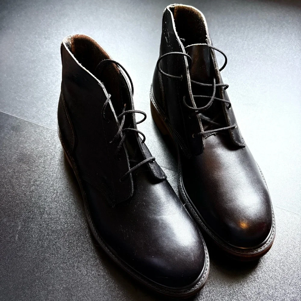Leather Goodyear Men’s Biltrite‎ Steel Toe Oil-Jet Fuel Proof Black Boot Sz7.5 R - Picture 3 of 7